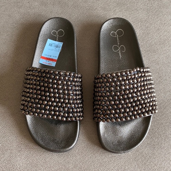 Jessica Simpson Shoes - NIB Jessica Simpson Beaded Slides